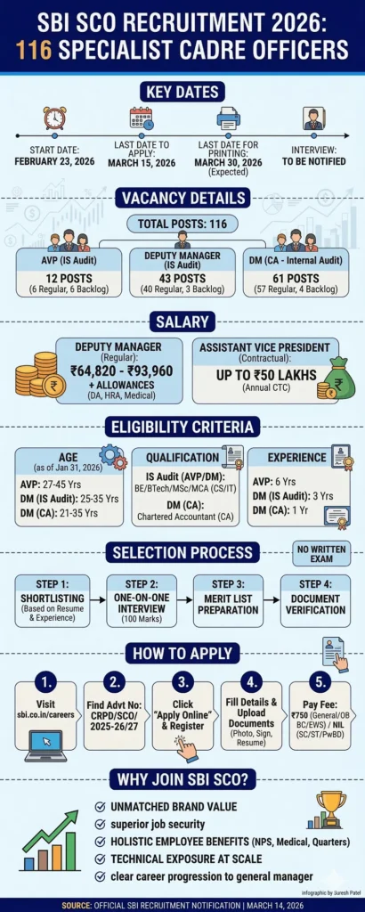 SBI SCO Recruitment 2026 Overview Infographic